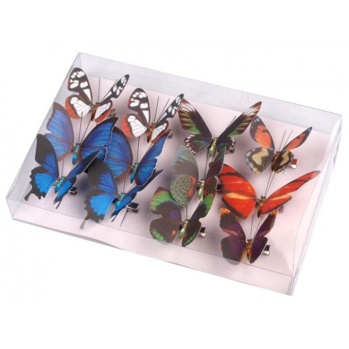 Dekorácia motýľ 3D s klipsom